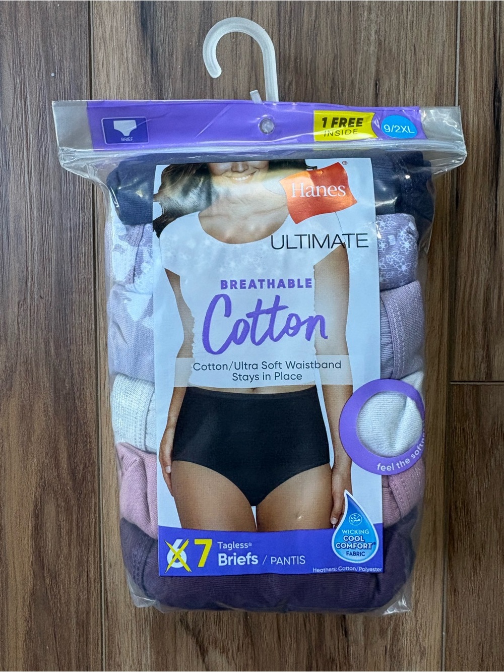 Hanes Briefs 7 Pack, multicolor, sz 9/2xl
